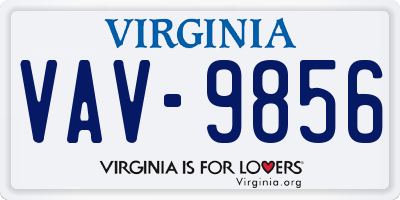 VA license plate VAV9856