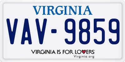 VA license plate VAV9859
