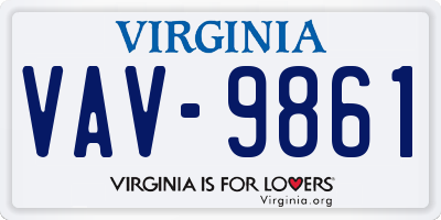 VA license plate VAV9861