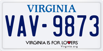 VA license plate VAV9873
