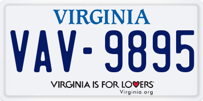 VA license plate VAV9895