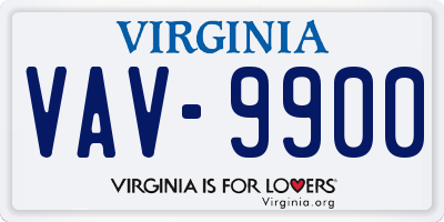 VA license plate VAV9900
