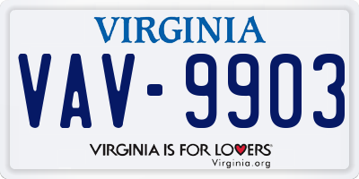 VA license plate VAV9903