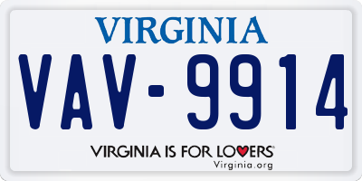 VA license plate VAV9914