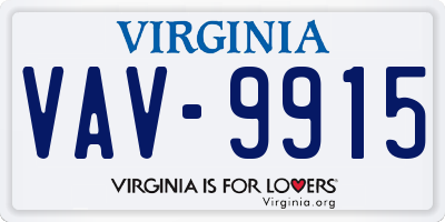 VA license plate VAV9915