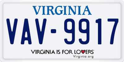 VA license plate VAV9917