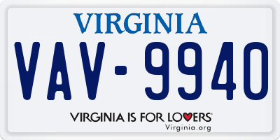 VA license plate VAV9940