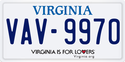 VA license plate VAV9970