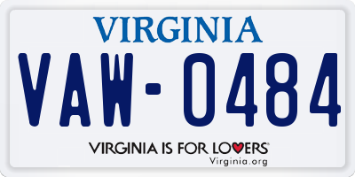 VA license plate VAW0484