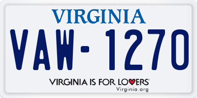 VA license plate VAW1270