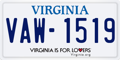 VA license plate VAW1519