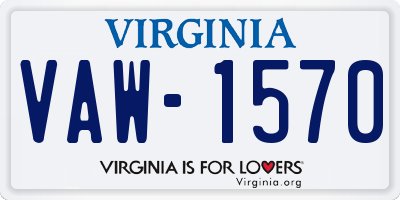 VA license plate VAW1570