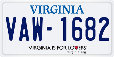 VA license plate VAW1682