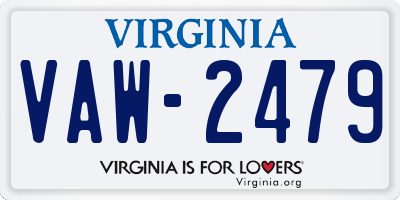 VA license plate VAW2479