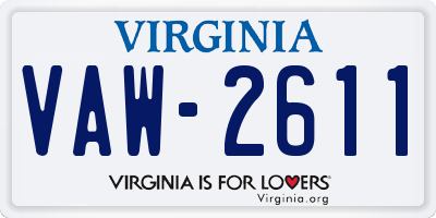 VA license plate VAW2611