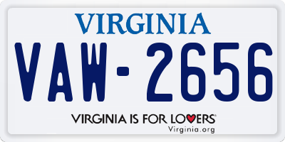 VA license plate VAW2656