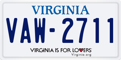 VA license plate VAW2711