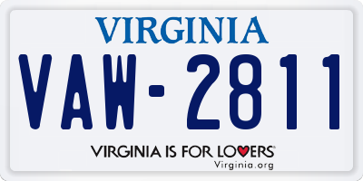VA license plate VAW2811