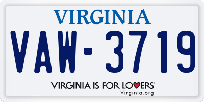 VA license plate VAW3719