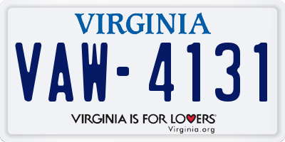 VA license plate VAW4131