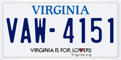 VA license plate VAW4151