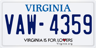 VA license plate VAW4359