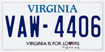 VA license plate VAW4406