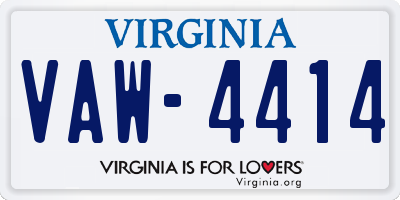 VA license plate VAW4414