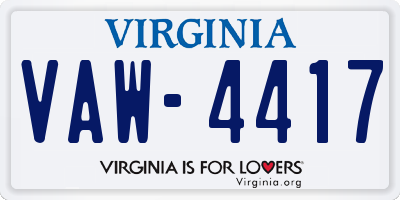 VA license plate VAW4417