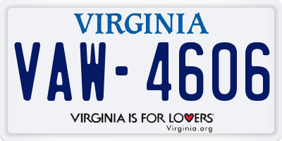 VA license plate VAW4606
