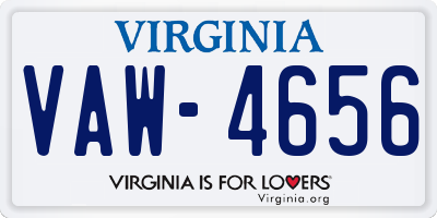 VA license plate VAW4656