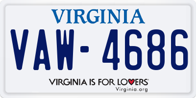 VA license plate VAW4686