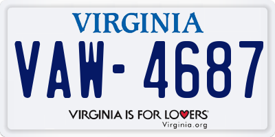 VA license plate VAW4687