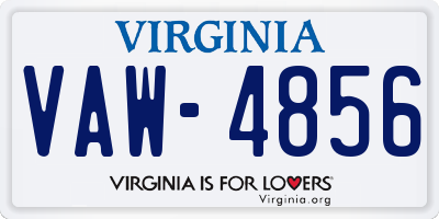 VA license plate VAW4856