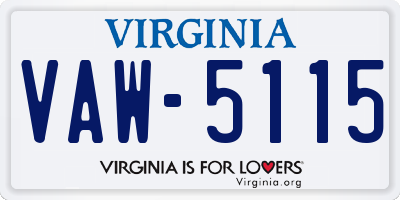 VA license plate VAW5115