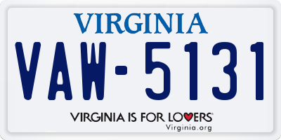 VA license plate VAW5131