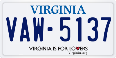 VA license plate VAW5137