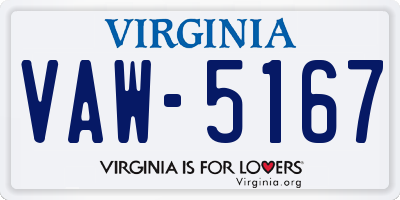 VA license plate VAW5167
