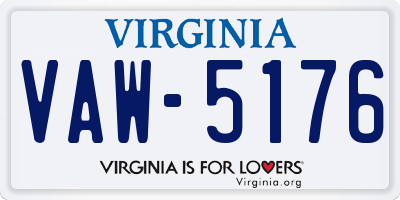 VA license plate VAW5176