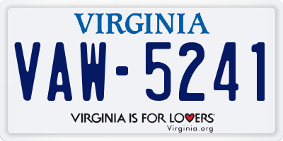 VA license plate VAW5241