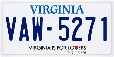 VA license plate VAW5271
