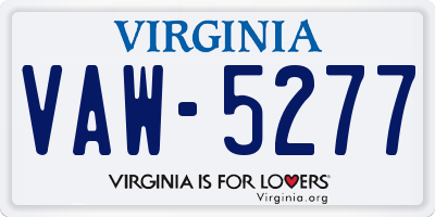 VA license plate VAW5277
