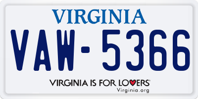 VA license plate VAW5366