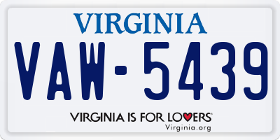 VA license plate VAW5439