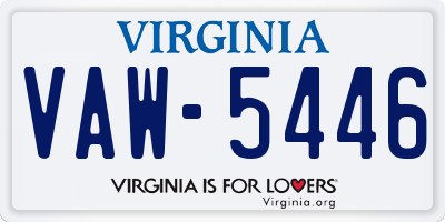 VA license plate VAW5446