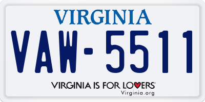 VA license plate VAW5511