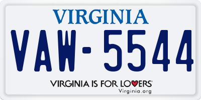 VA license plate VAW5544