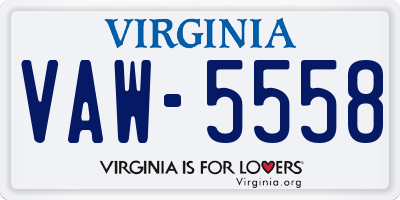 VA license plate VAW5558
