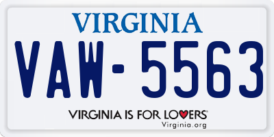 VA license plate VAW5563