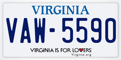 VA license plate VAW5590